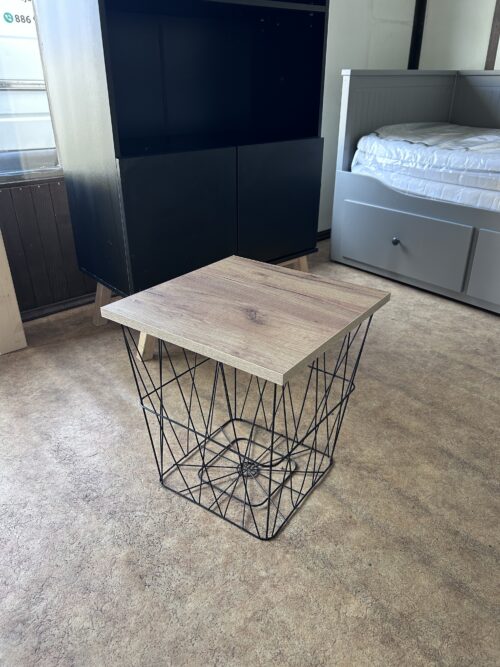 NOWY Stolik kawowy industrialny 40×40 , schowek pod blatem Transport