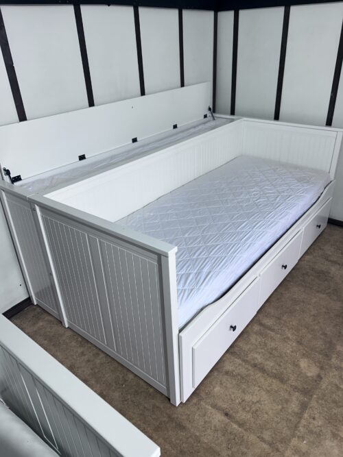 IKEA HEMNES Łóżko z 3 szufladami + Pojemnik 2 materace Białe Transport