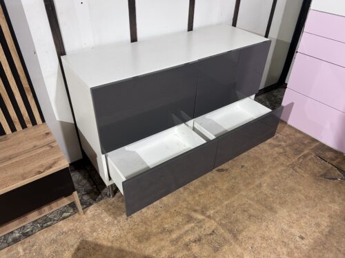 Komoda BESTÅ biały/Lappviken/Stubbarp ciemnoszary, 120x42x74 cm