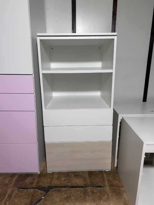 IKEA SMÅSTAD / PLATSA Regał, biały brzoza/z 3 szufladami Transport