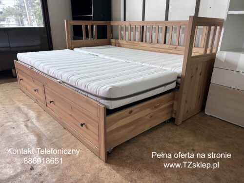 IKEA HEMNES Lite drzewo Łóżko Leżanka z 2 szufladami, 2 materace Transport