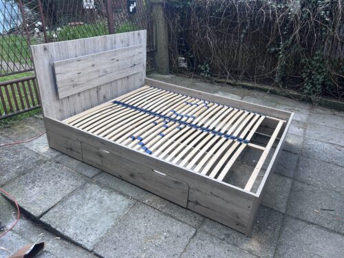 Łóżko sypialniane z szufladami ( Oświetlenie LED ) + stelaż 160x200 Transport / Montaż