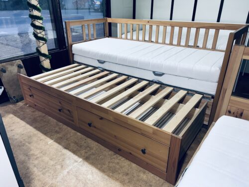 NOWE IKEA HEMNES Lite drzewo Łóżko Leżanka z 2 szufladami, 2 materace Transport