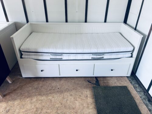 IKEA HEMNES Łóżko Leżanka z 3 szufladami, 2 materace IKEA ,białe Transport