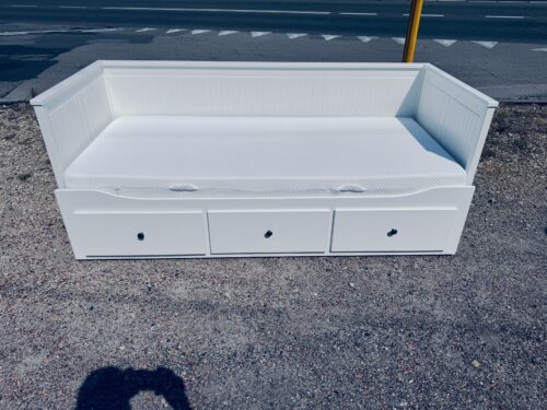 IKEA HEMNES Leżanka Łóżko z 3 szufladami, 2 materace ,białe Transport