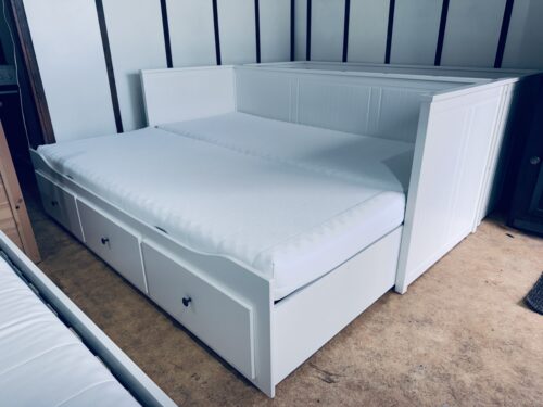 IKEA HEMNES Leżanka Łóżko z 3 szufladami, 2 materace ,białe Transport