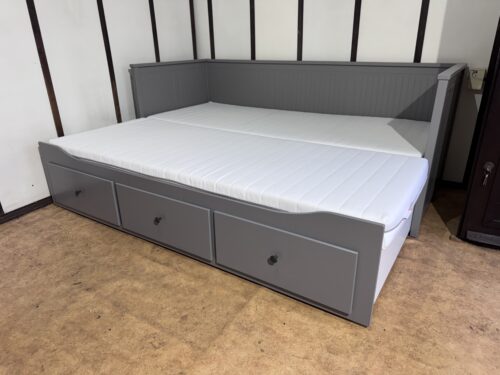 IKEA HEMNES Leżanka Łóżko z 3 szufladami, 2 materace ,szare Transport